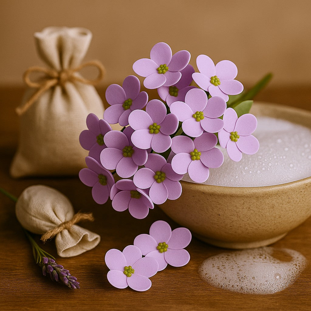 Handgemachte Seifenblumen - Hyazinthenbohne - Lavendel