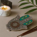 Porta bastoncini di incenso Hamsa verde piccolo