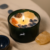 Vela perfumada de cristal Citrino Sodalita, Tarot del Sol