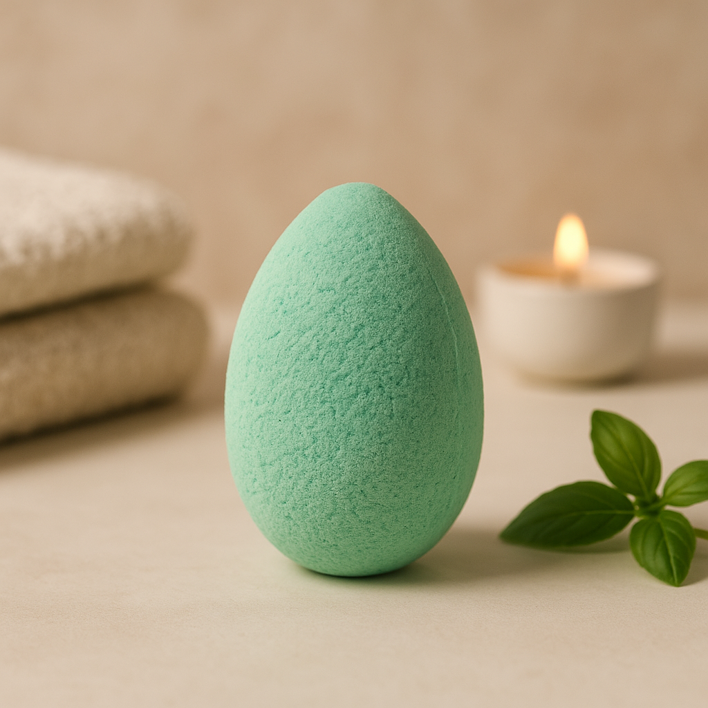 Bombe de bain œuf mangue menthe verte 60g