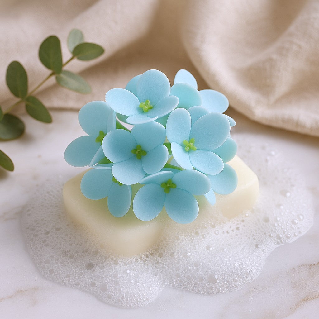 Flores de Sabão Feijão Jacinto Azul Bebé - 10 Unidades