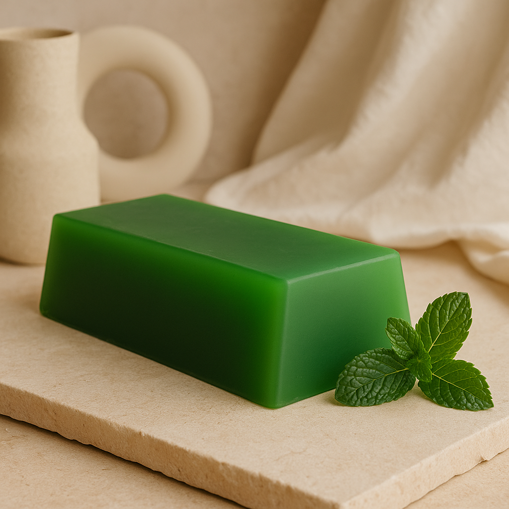 Pain de savon à l'huile essentielle de menthe poivrée vert 1.3kg