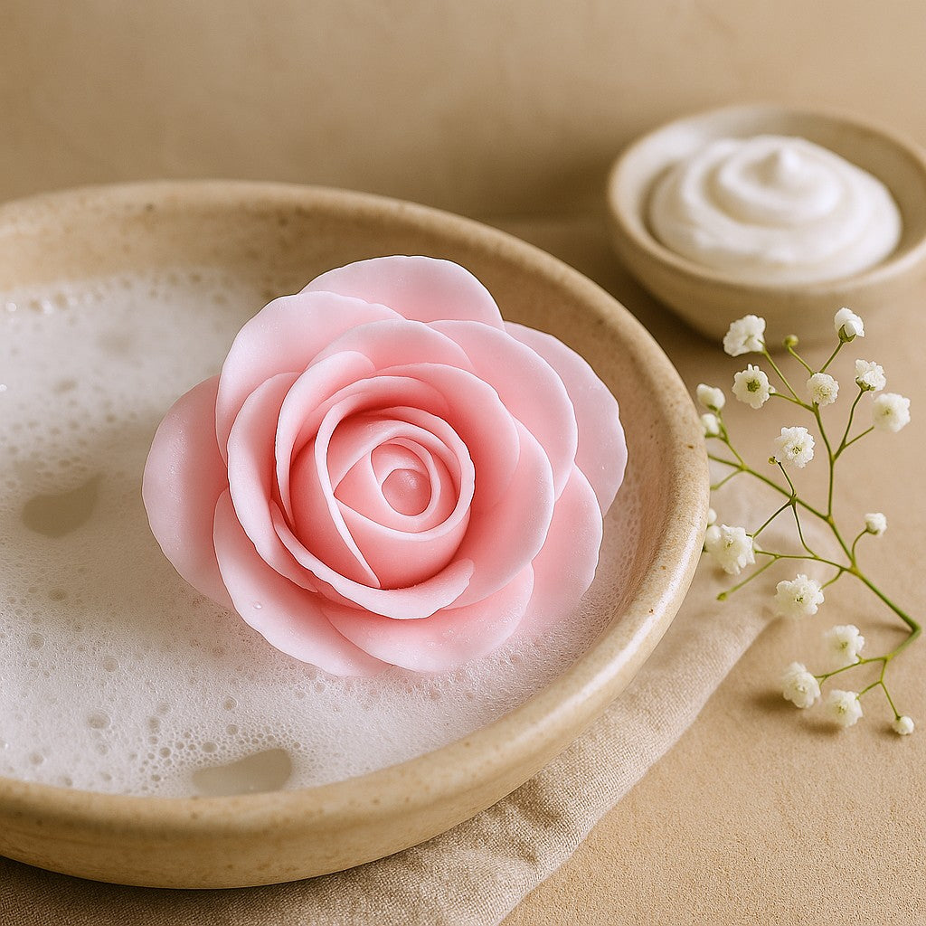 Flores de Sabão Rosa Grande Cor-de-Rosa 10 Peças