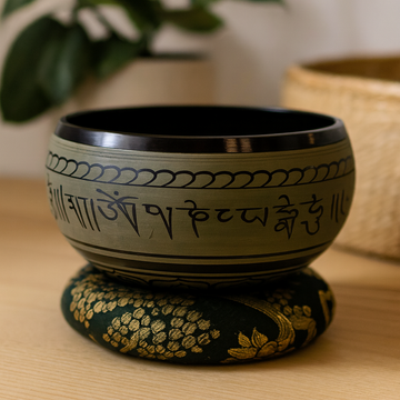Campana tibetana con design Cinque Buddha