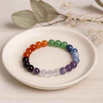Bracelet en pierres des 7 chakras, perles 8 mm