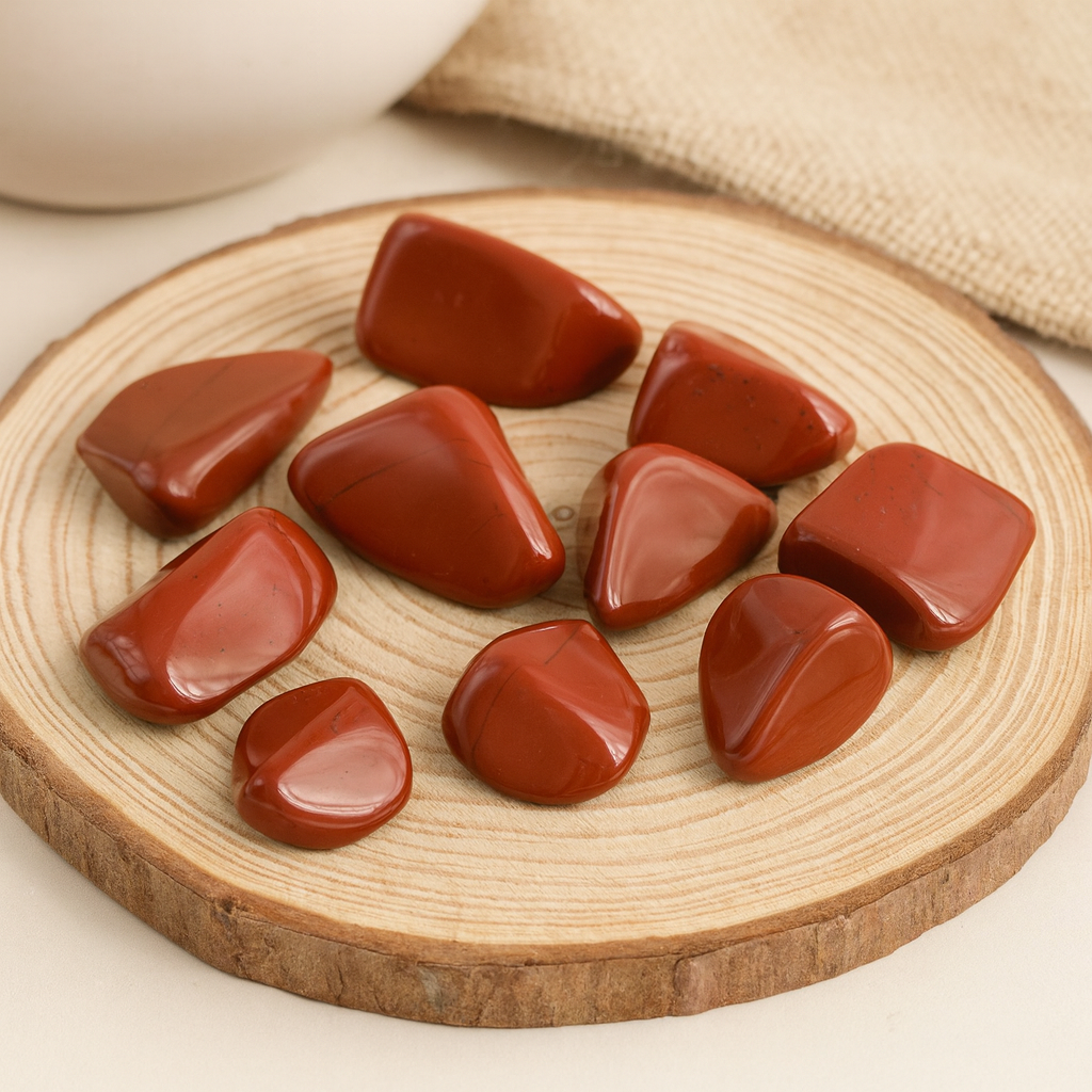 Piedras pulidas de jaspe rojo, 24 piezas