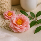 Flores de Sabão Camélia Rosa Claro Pack de 10