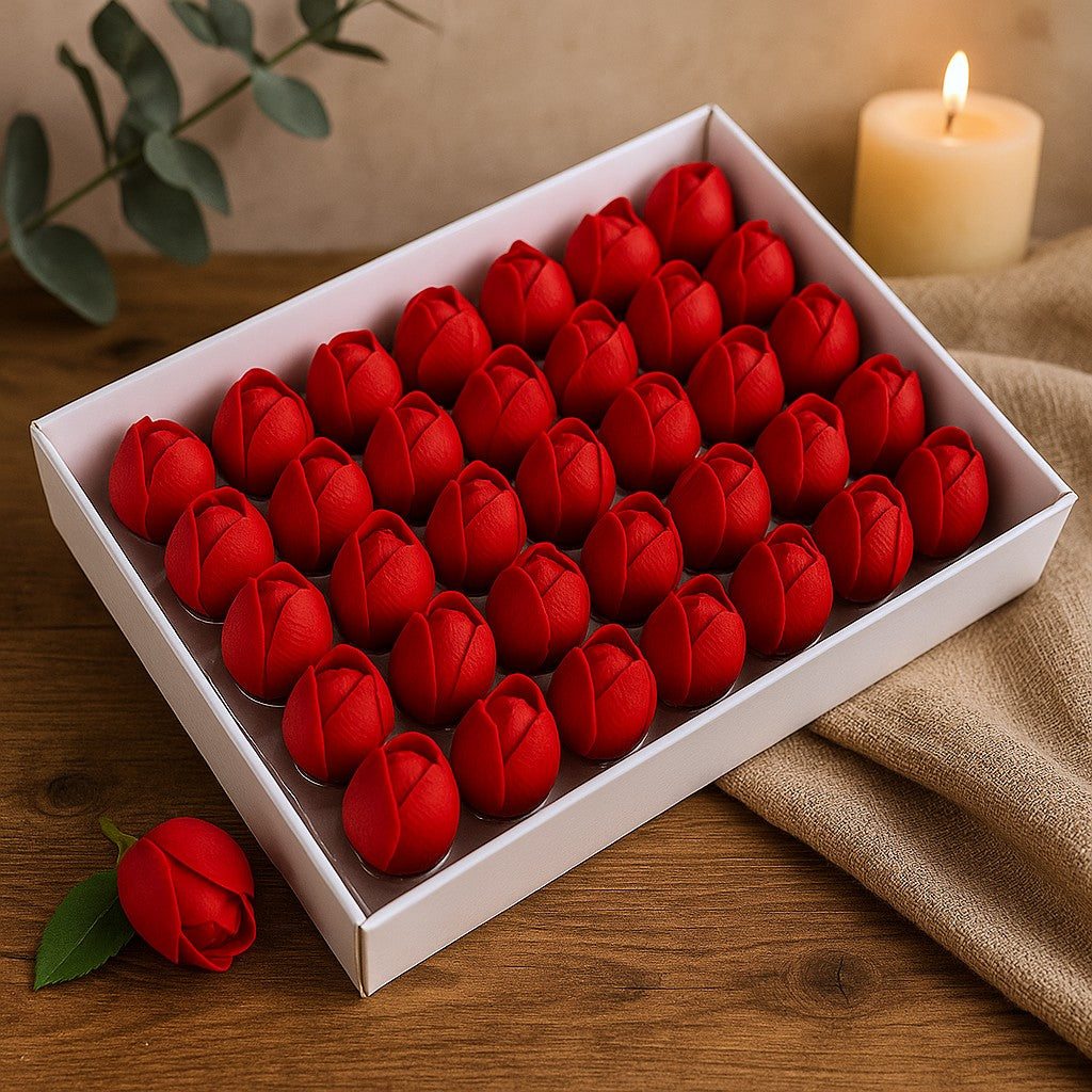 Flores de Sabão Tulipa Vermelha Média - 10 Peças