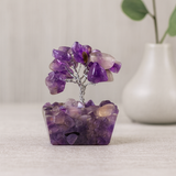 Amethyst Crystal Tree on Orgonite Base, 15 Stones