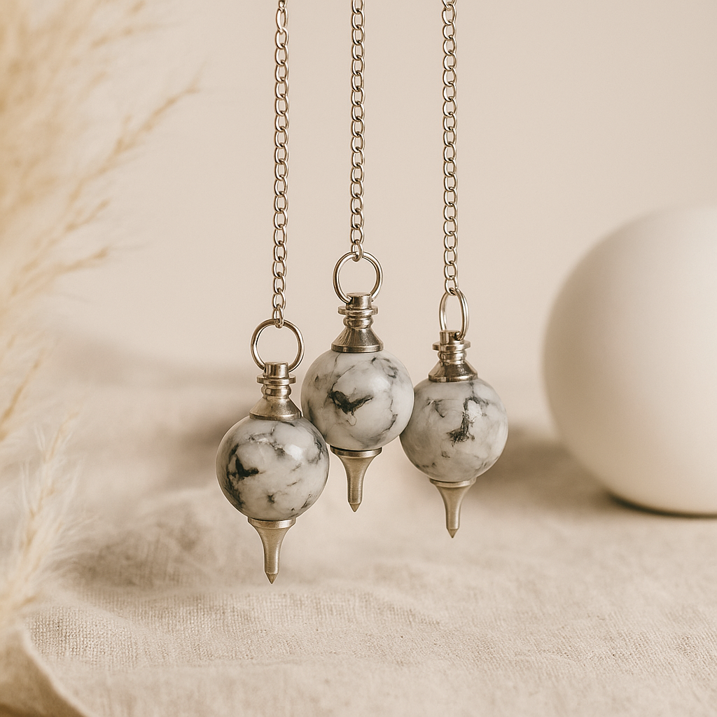 Rainbow Moonstone Sphere Crystal Dowsing Pendulum