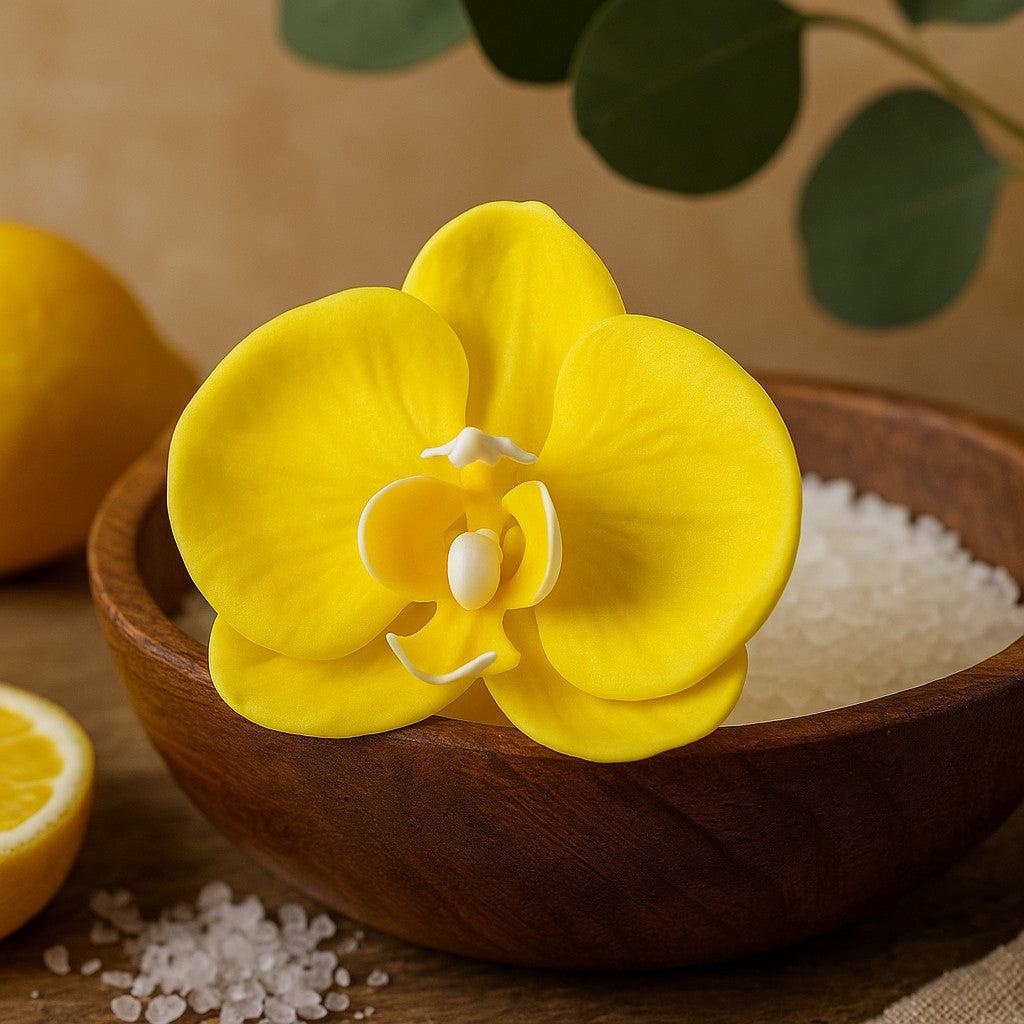 Flores de Sabonete Peônia Amarela, 10 Peças