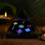 Orgonitová pyramida Midnight Reiki 90mm