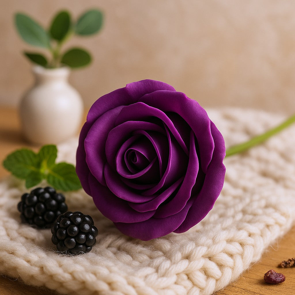 Rosas de Sabão Médio Violeta Profundo - 10 Peças