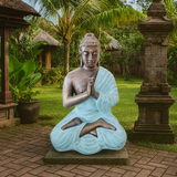 Buddha statue bedende turkis guld 1.2m bronze finish