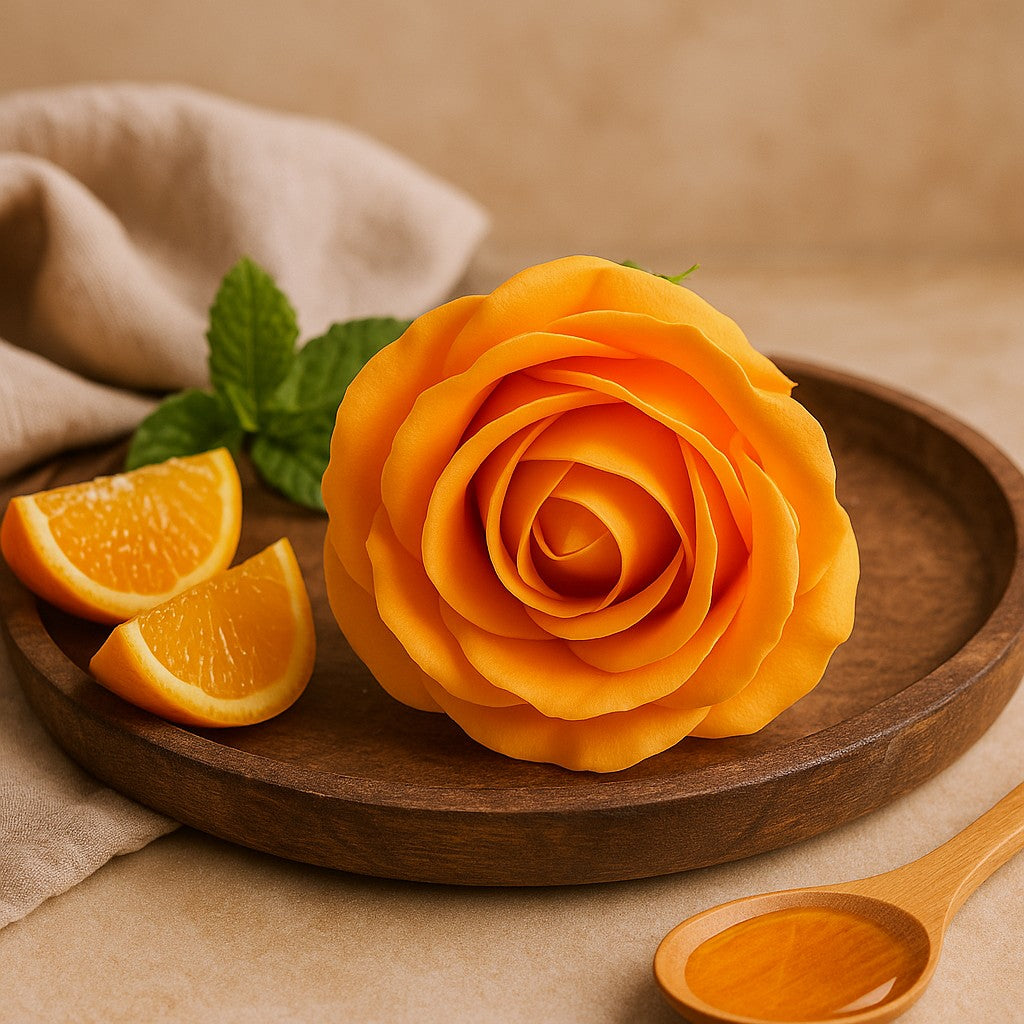 Flores de Sabão Médio Rosa Laranja 10 Peças