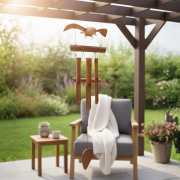 Coconut Wind Chime Blackbird