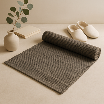 Cotton Area Rug Large Charcoal Grey Indian Handloom