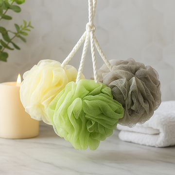 Sæt med 4 hårscrunchies i naturlige toner