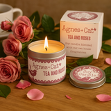 Scented Soy Tin Candle Tea and Roses