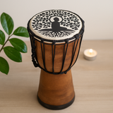 Tobă Djembe cu Top Larg Design Buddha 13cm