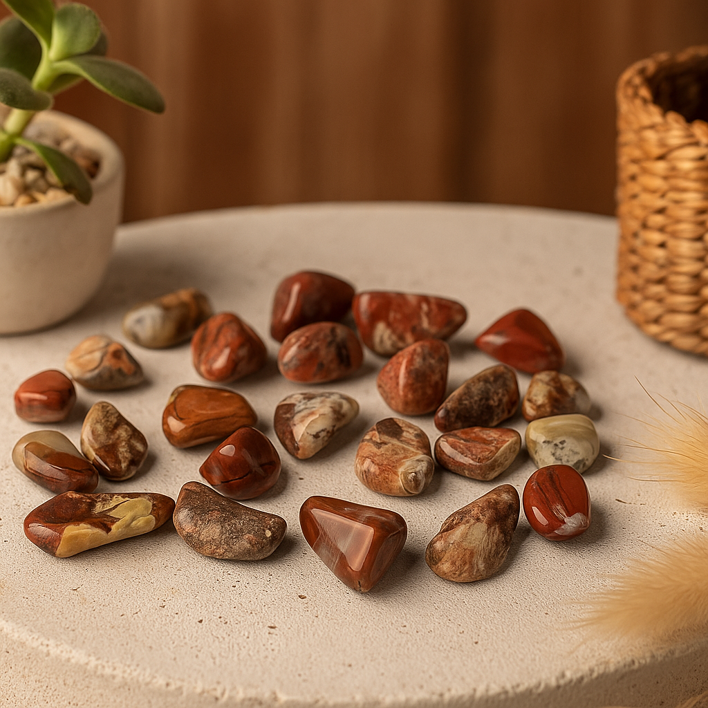 Piedras pulidas de jaspe brechado africano (24 piezas)