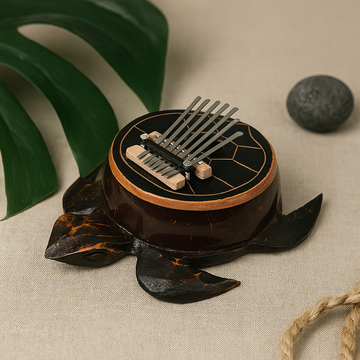 Kalimba Turtle Coconut Shell Antique-Style Handmade