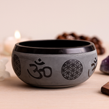 Cuenco tibetano Om Five Buddha Earth Powder 16 cm