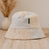 Boho klobouk, záplatovaný z přírodní konopné bavlny