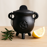 Cast Iron Cauldron Pentagram 6.5 x 13 cm