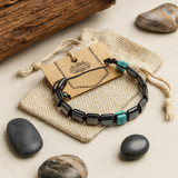 Magnetic Hematite Shamballa Bracelet Turquoise Cuboids