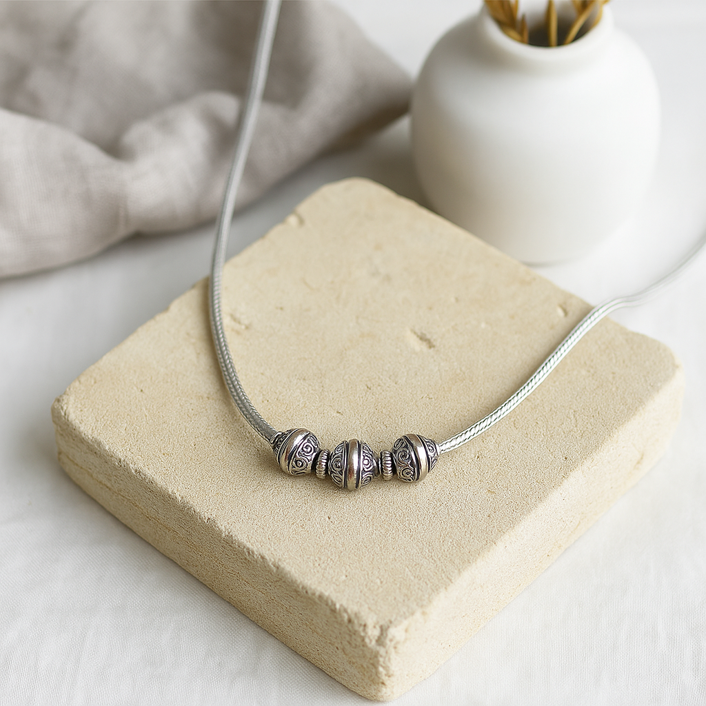 Ogrlica 18k zlato i srebro sterling boho