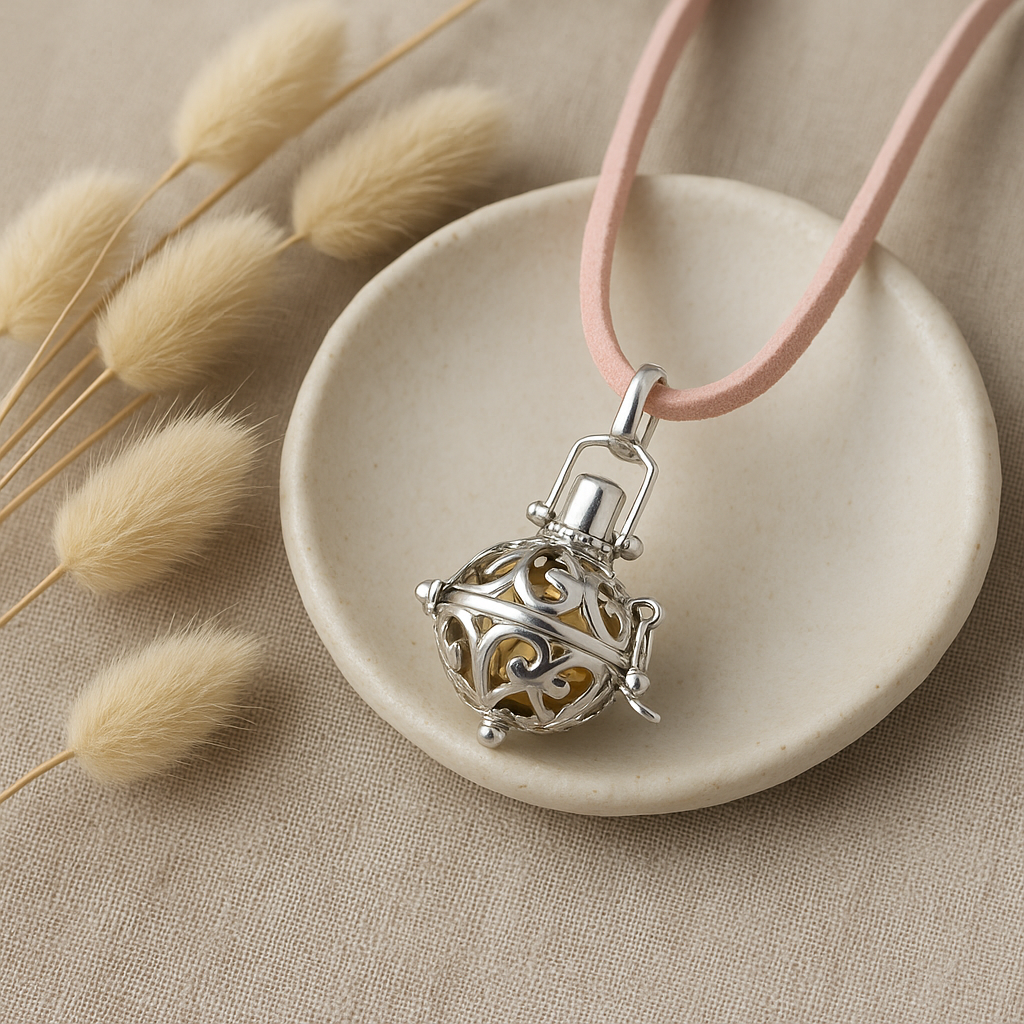 Ogrlica s anđeoskim zvonom od srebra 925, zaštitnik 16mm