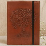 Quaderno in pelle Albero della Vita piccolo con cinturino