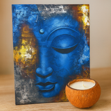 Πίνακας Καμβά Buddha, Αφηρημένο Μπλε Πρόσωπο