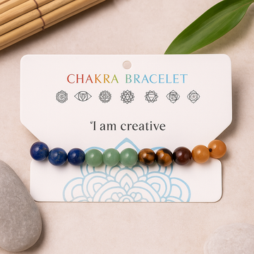 Bracelet chakra, 21 perles en pierres précieuses