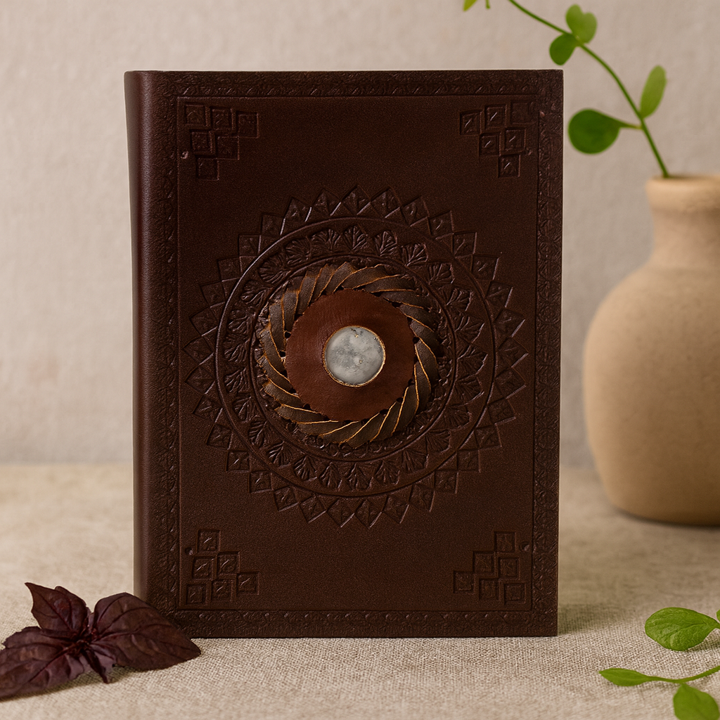 Skórzany notes Kamień Księżycowy 7x5 cali