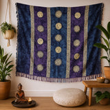 Sarong Celtic Lucky Coins Purple Teal Bali