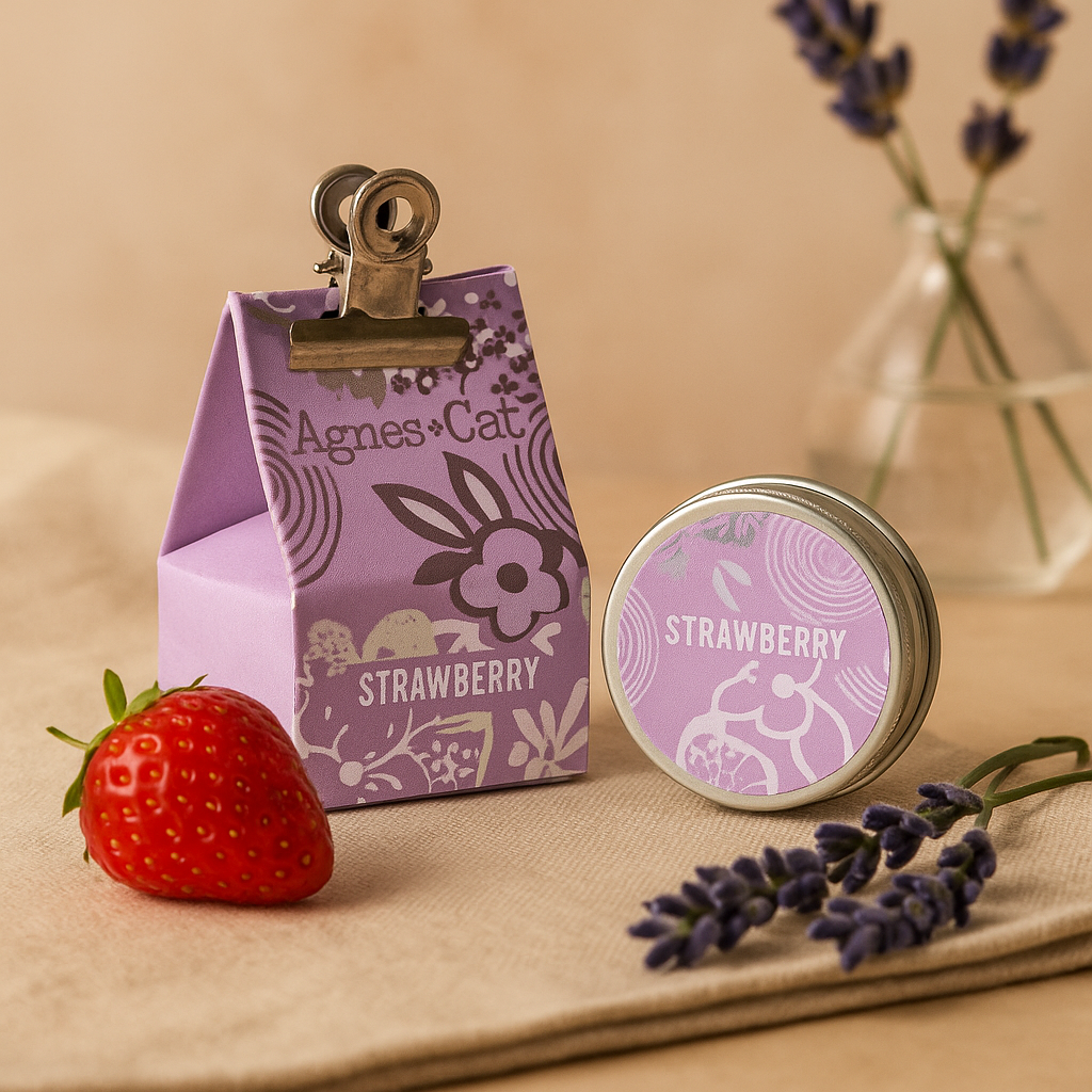 Strawberry Lip Balm, Vegan Hydrating