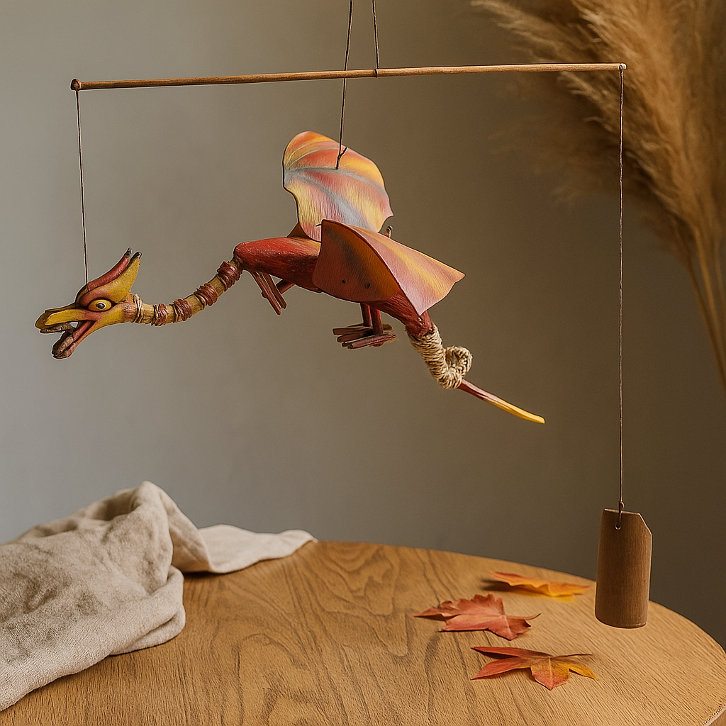Rotes Kokosnuss-Drachen-Mobile 37cm