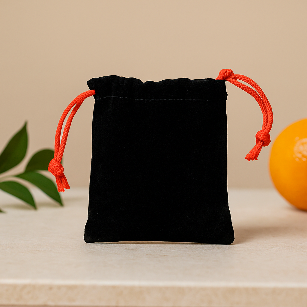 Hochwertiger Samtbeutel - Schwarz 10x12cm