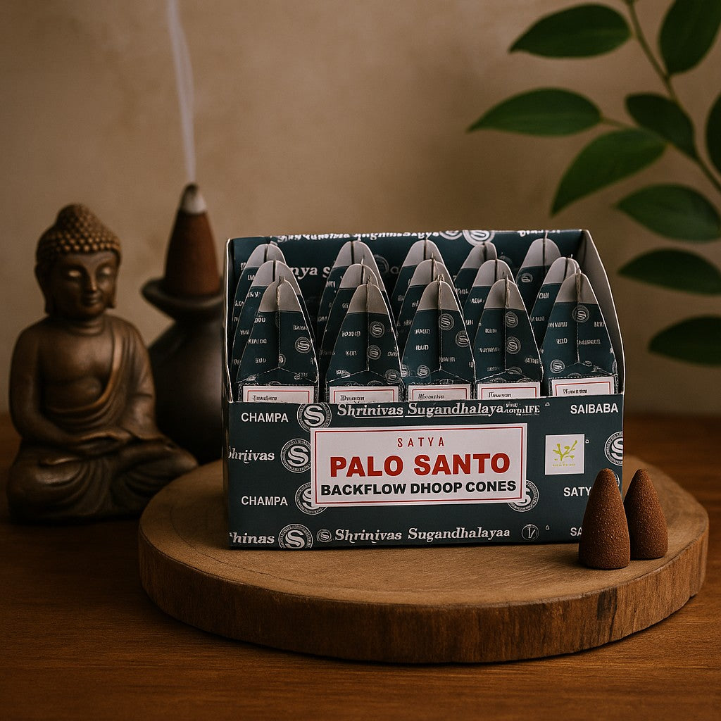 Palo Santo Backflow Dhoop Cones – Satya 24 Stück