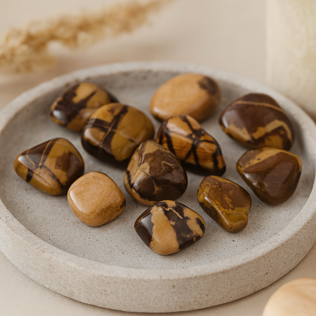Nguni Jasper Tumbled Stones Medium African 12 Pieces