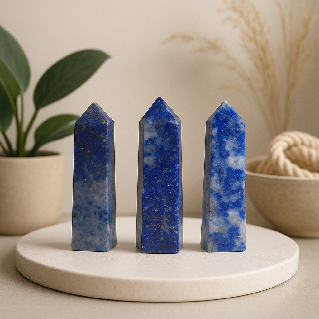 Lapis Lazuli Obelisk, Afghan Crystal Desk Piece | SHAMTAM