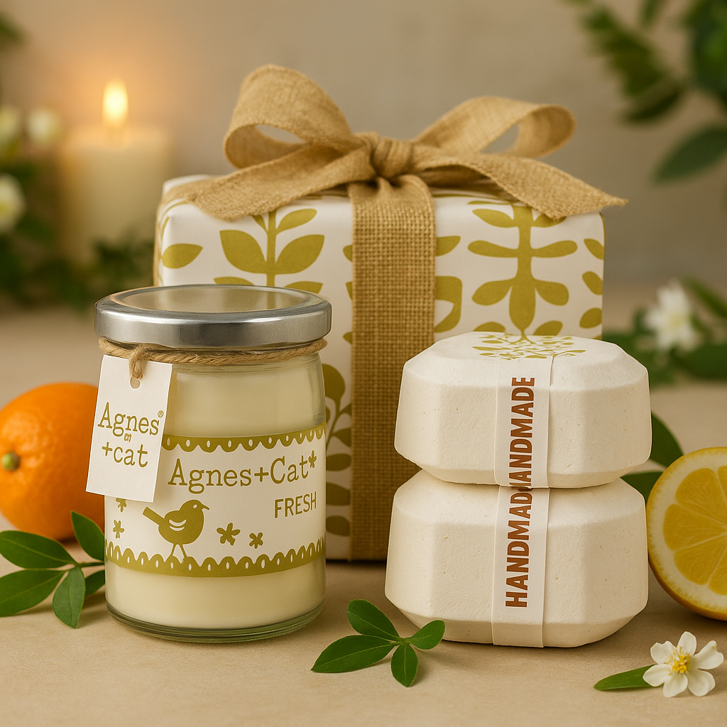 Sojakaars met 2 badbruisballen geschenkdoos