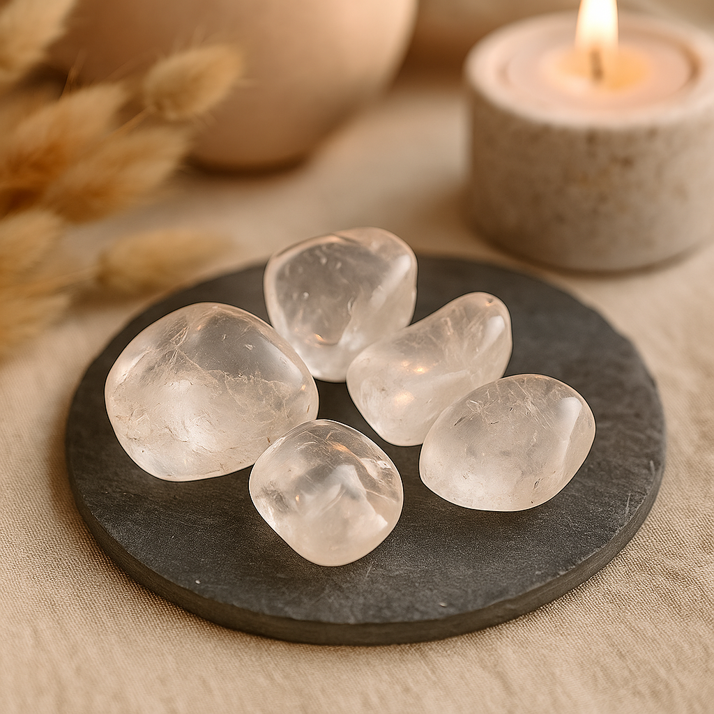 Rock Crystal Tumbled Stones Set 24 Pieces