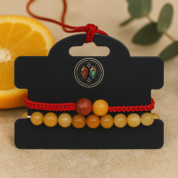 Yellow Aventurine Gemstone Bracelets Set of 2