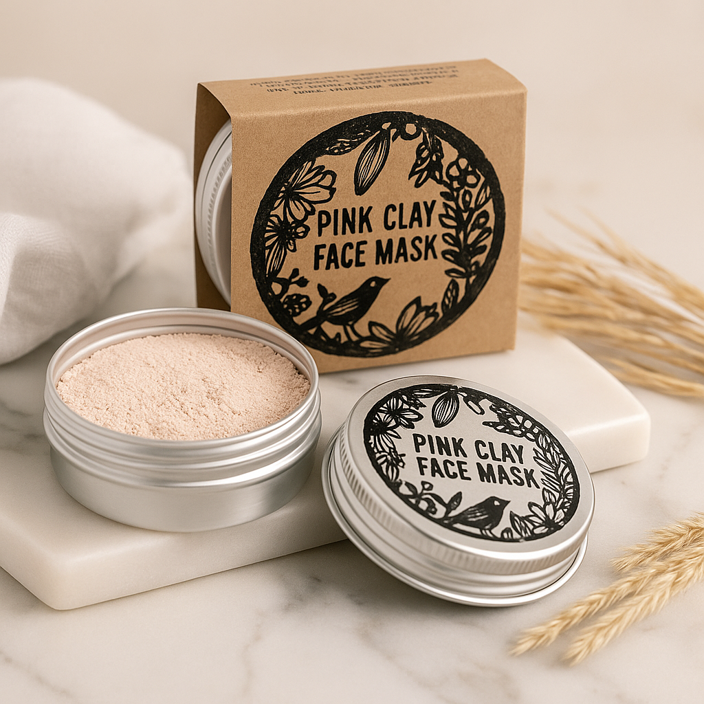 Maschera Viso in Polvere di Argilla Rosa 50g