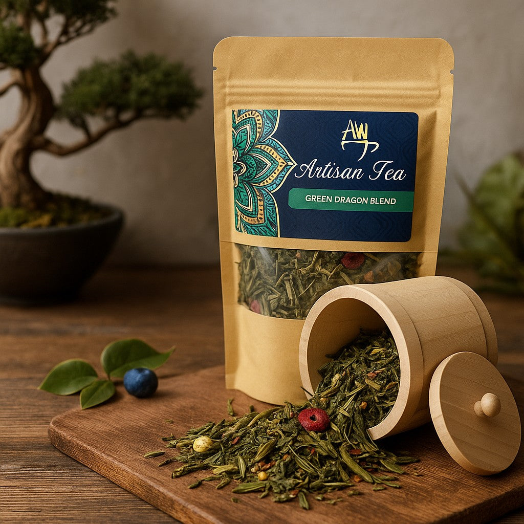 Handgemachter Tee, Grüner Drache, Mischung, 50g