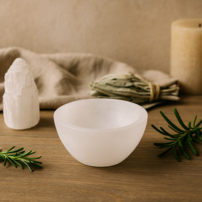 Selenite Round Bowl – 6 cm, Ritual Bowl