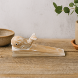 Fermaporta Balena in Legno Intagliata a Mano